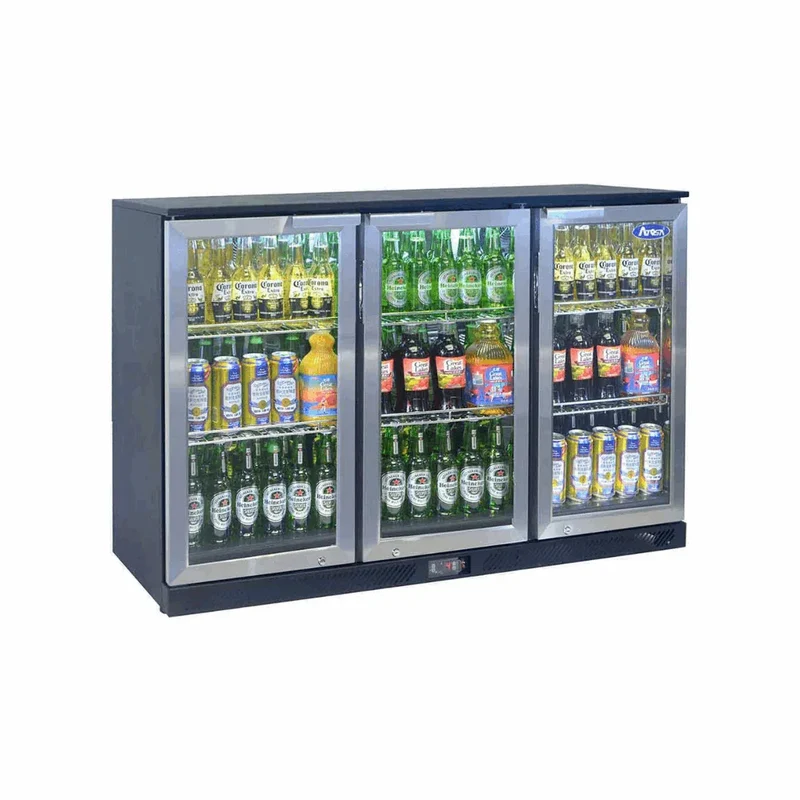 Arrière bar réfrigérée 3 portes vitrées 320L