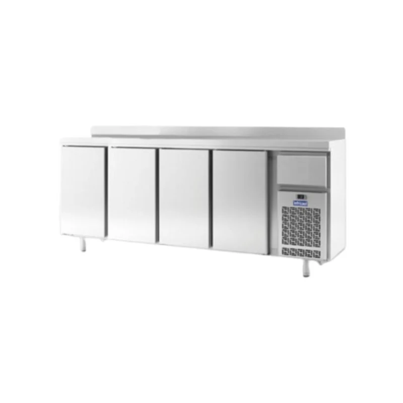 Arrière-bar réfrigéré en inox 4 portes - 730L