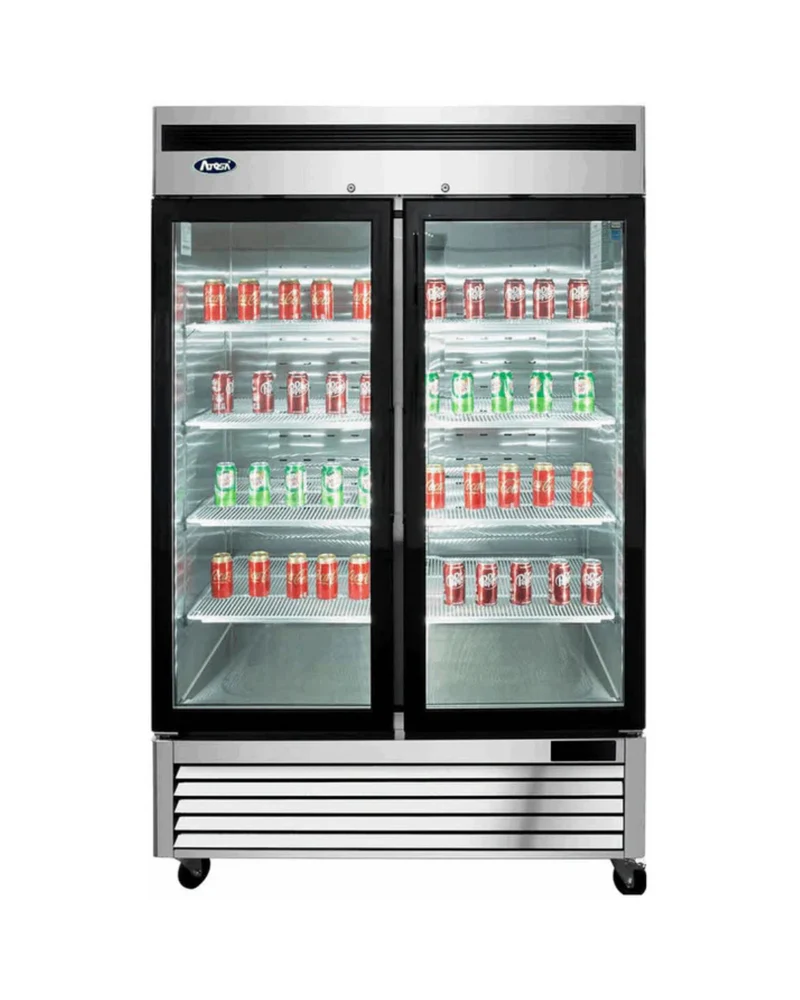Armoire réfrigérée négative inox 2 portes vitrées - 1300L