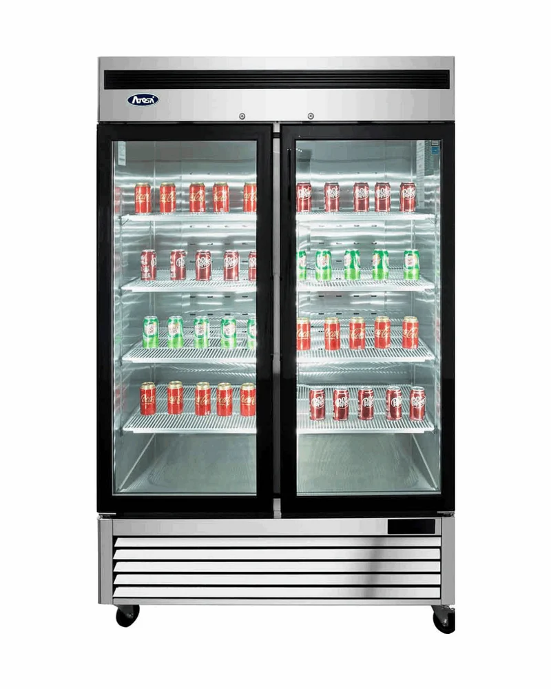 Armoire réfrigérée positive inox 2 portes vitrées - 1300L