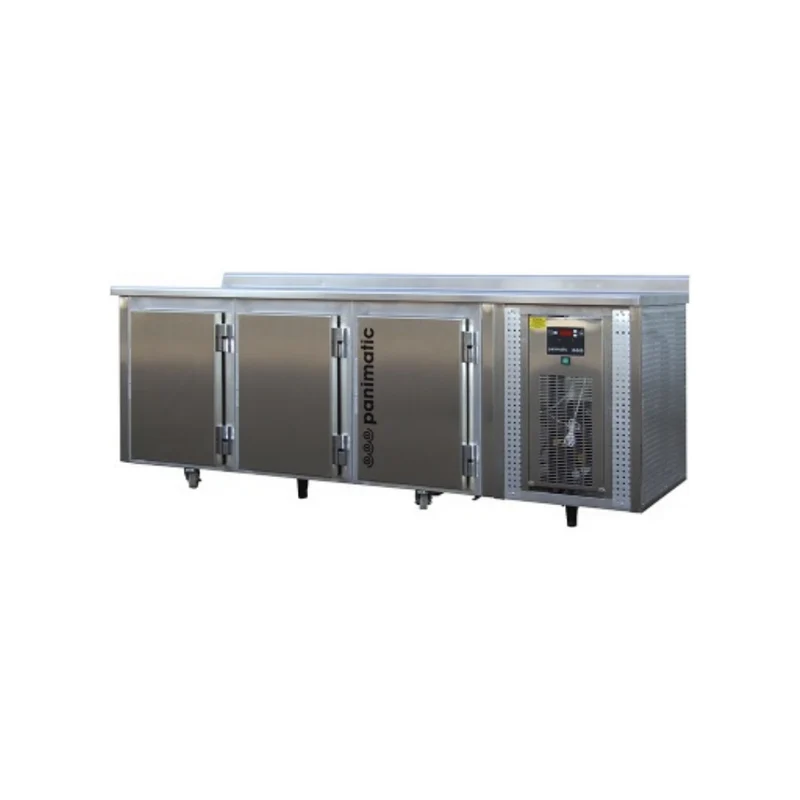 Tour réfrigéré réduite 3 portes avec dessus et dosseret inox