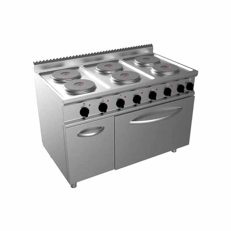 Cuisinière électrique 6 feux sur four électrique