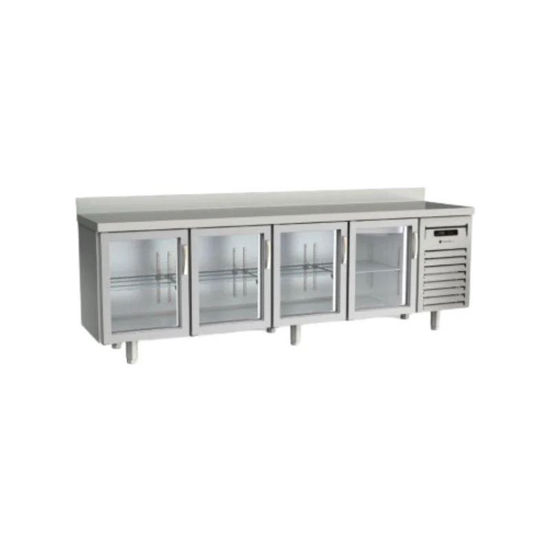 Meuble snack réfrigéré positif - 4 portes vitrées