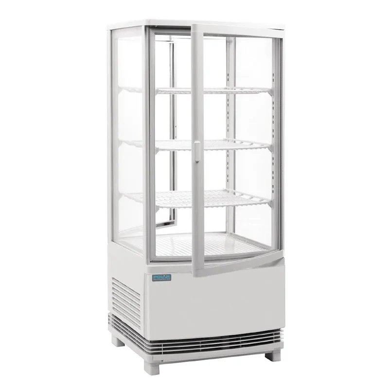 Vitrine réfrigérée de comptoir Polar Série C 86 Litres avec porte bombée, blanche