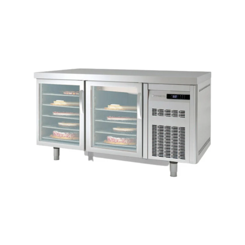 Meuble pâtissier 800 réfrigéré négatif - 2 portes vitrées