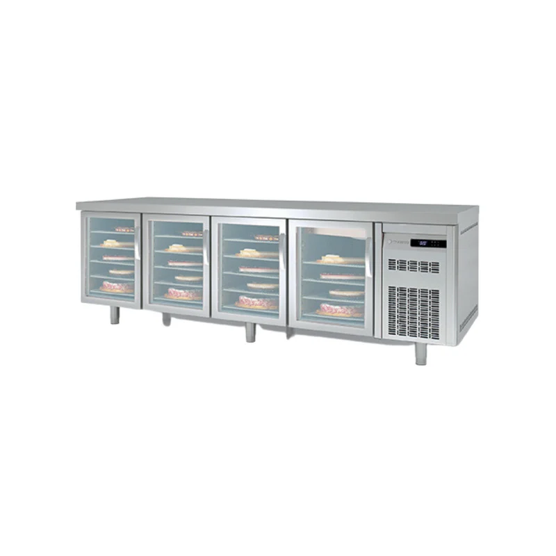 Meuble pâtissier 800 réfrigéré positif - 4 portes vitrées