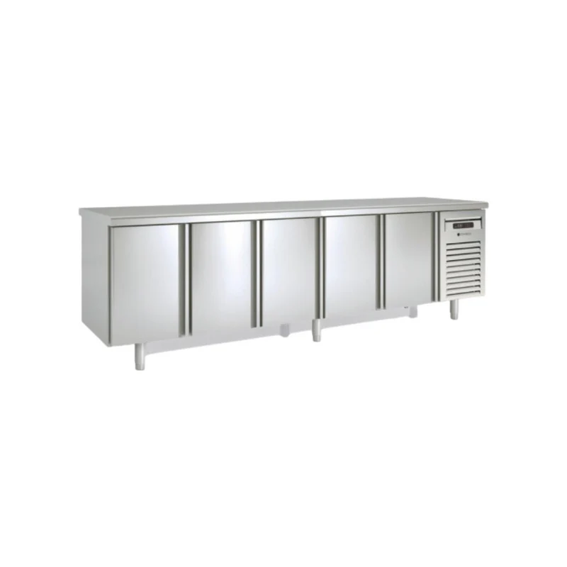 Meuble GN 1/1 Traversant réfrigéré positif - 5 portes pleines