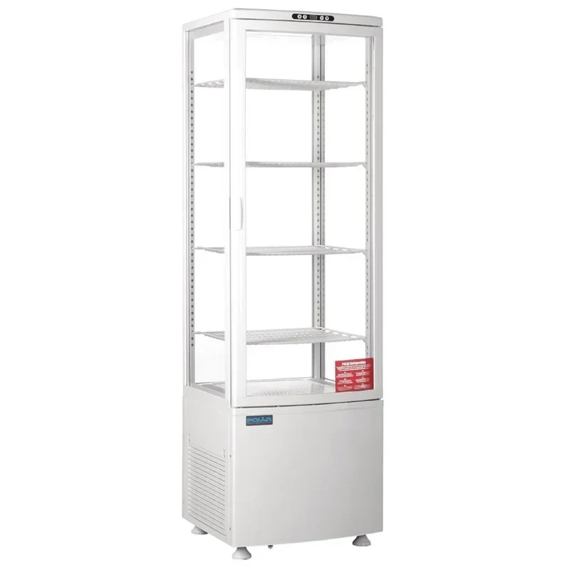 Vitrine réfrigérée sur pied Polar série C 235 litres avec porte incurvée, blanche