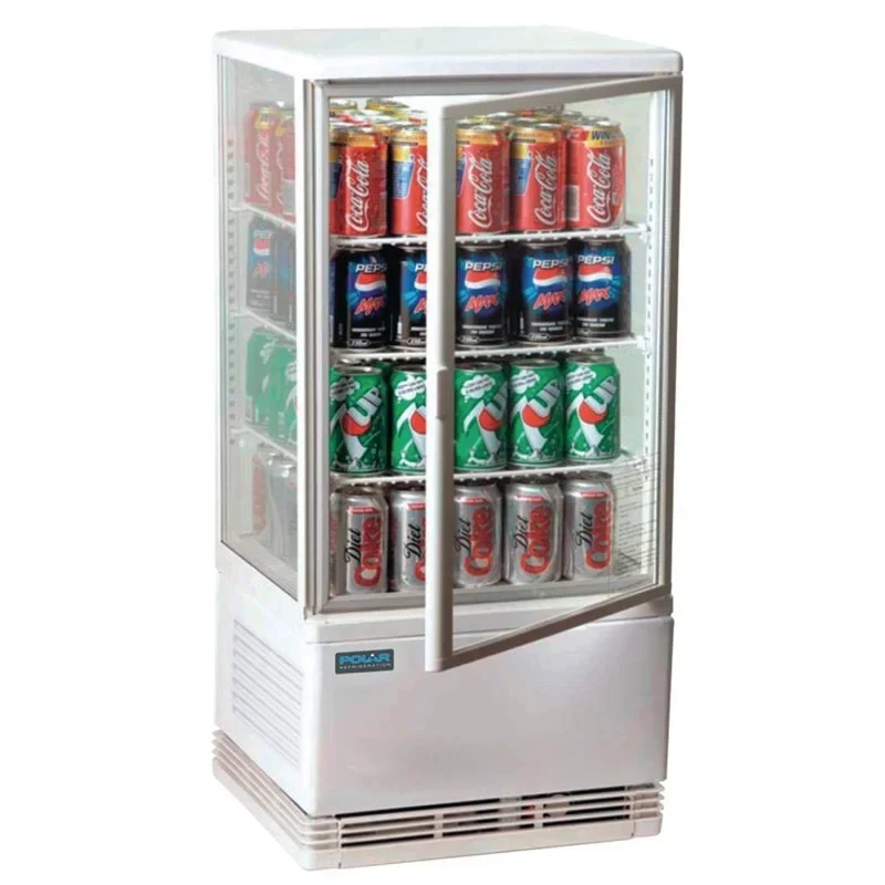 Vitrine réfrigérée de comptoir Polar série C 68 litres avec porte bombée, blanche