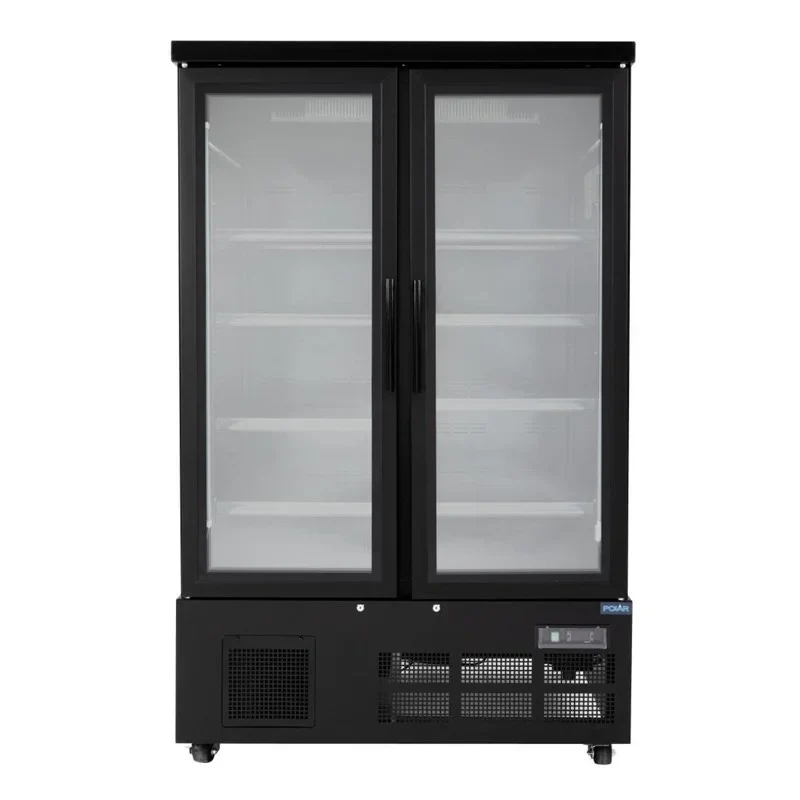 Armoire de congélation Polar Série G 744 Litres avec porte vitrée, 2 portes, noir
