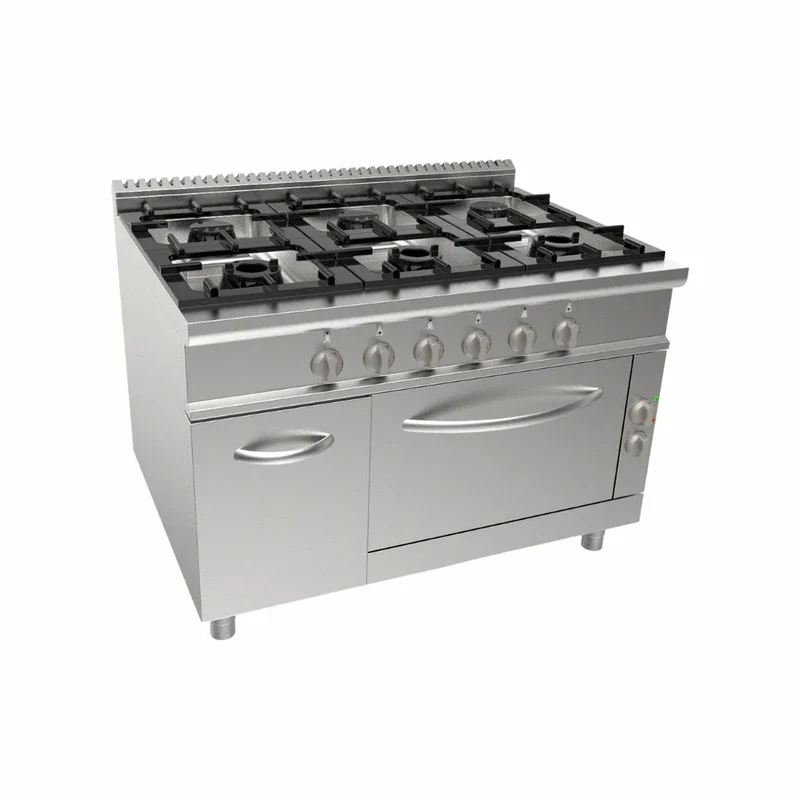 Cuisinière gaz sur four électrique 6 feux 44,4kW