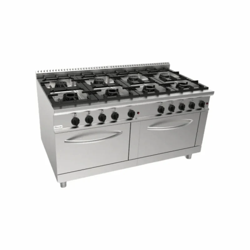 Cuisinière gaz sur 2 fours gaz 8 feux 75kW