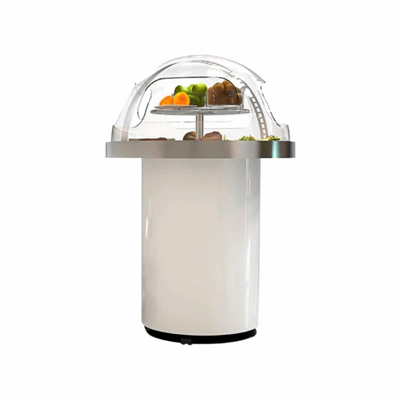 Buffet réfrigéré vitre arrondie sur meuble