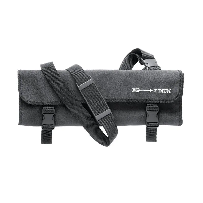 Trousse enroulable en tissu avec sangle Dick noire 11 pièces