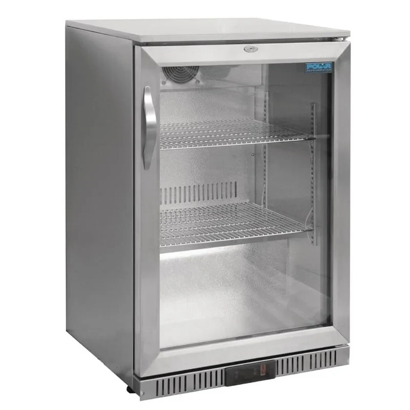 Arrière-bar réfrigéré en inox Polar Série G avec porte battante 138 L