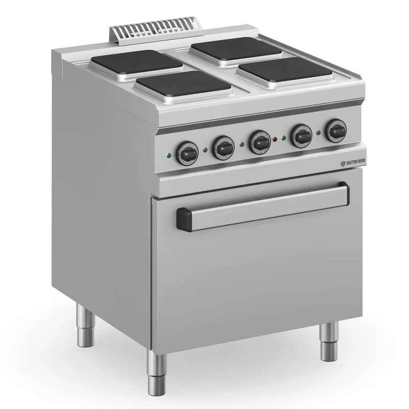 Cuisinière électrique Série 700 - 70/70 avec four électrique - 4 plaques carrées - 15,7 kW