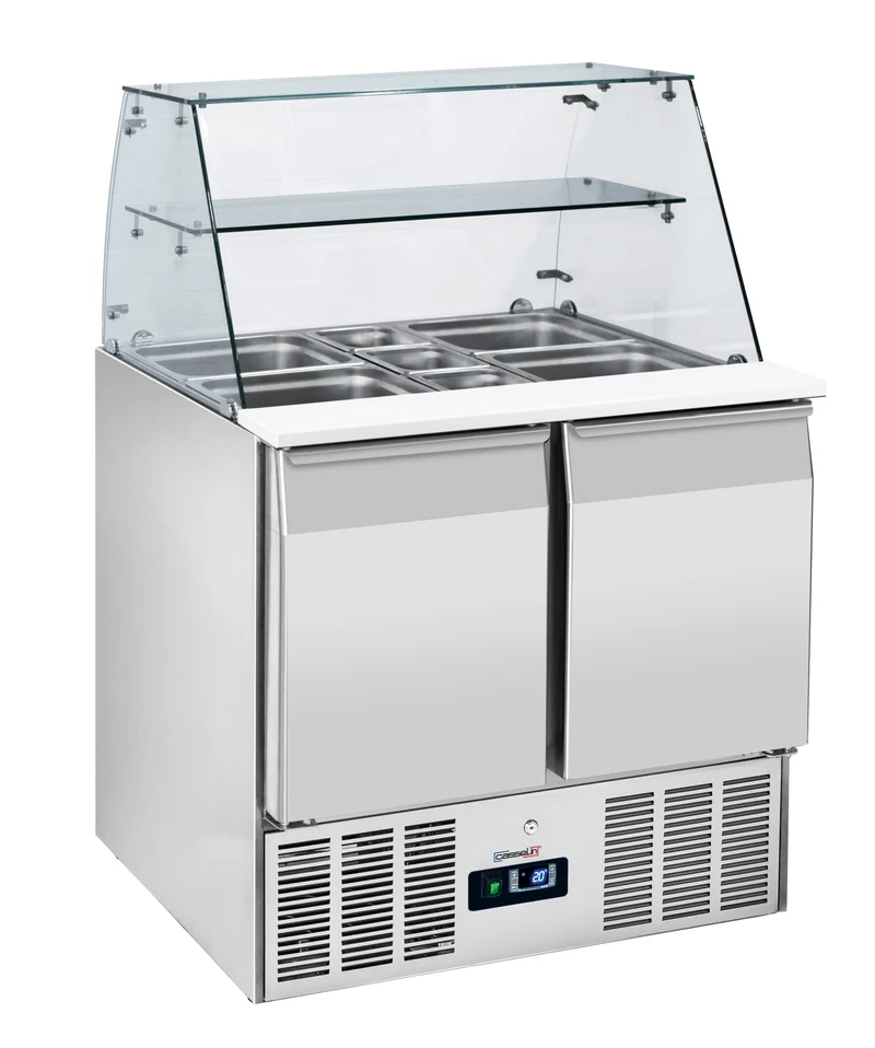 Saladette vitrine 2 portes GN 1/1