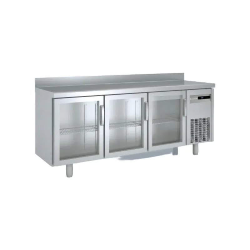 Meuble snack réfrigérée positive gamme TOP - 3 portes vitrées