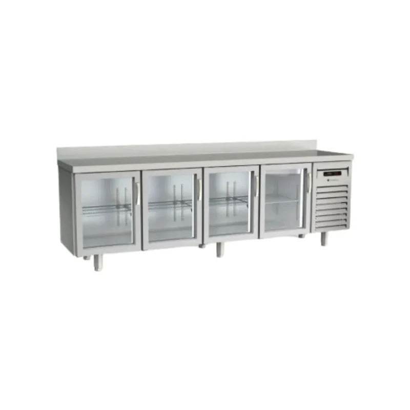 Meuble snack réfrigérée positive gamme TOP - 4 portes vitrées