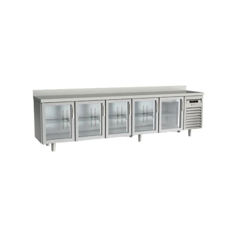 Meuble snack réfrigérée positive gamme TOP - 5 portes vitrées