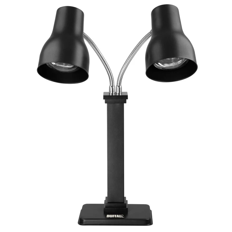 Lampe chauffante double sur pied Buffalo noir mat 2x250 W