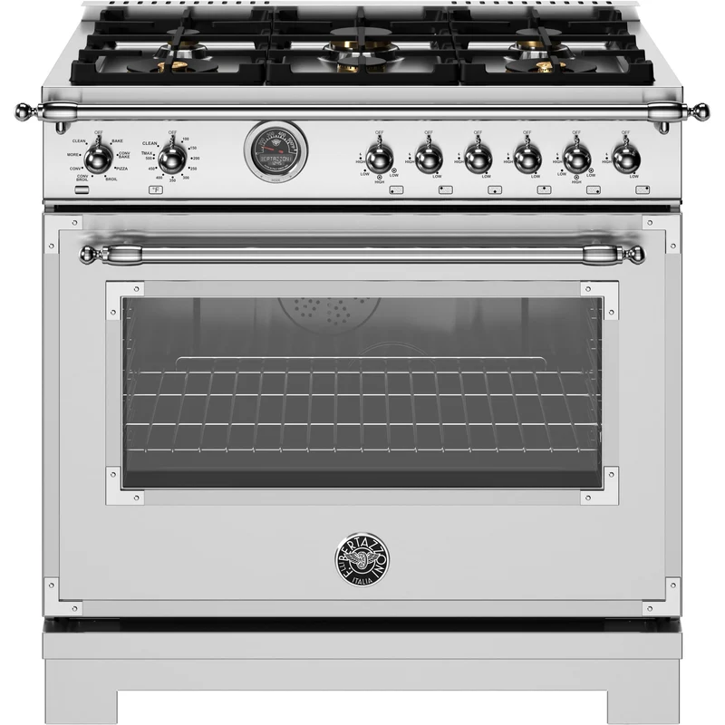 Bertazzoni Cuisinière amovible biénergie de 36 pouces HER366BCFEPXT
