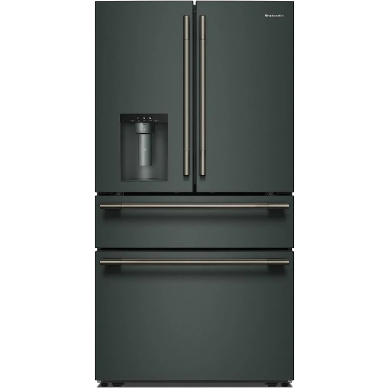 KitchenAid Réfrigérateur quatre portes avec porte à deux battants autoportant de 36 pouces, 29,51 pi. cu. avec distributeur d'eau et de glace KRMF436SJP