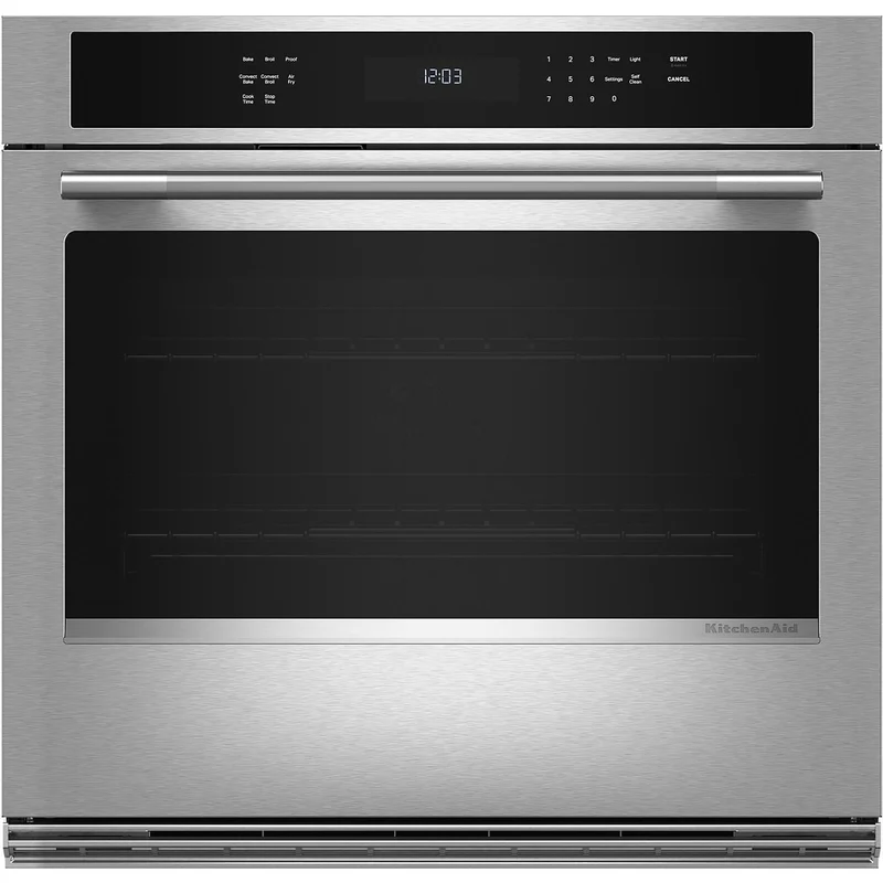 KitchenAid Four mural simple électrique de 30 po avec mode friture à air sans préchauffage KOES530SPS
