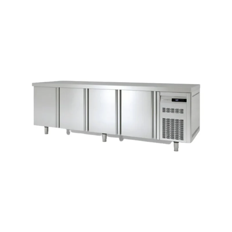Meuble pâtissier 800 réfrigérée positive -2/+8°C gamme TOP - 4 portes pleines -2545x800x850mm