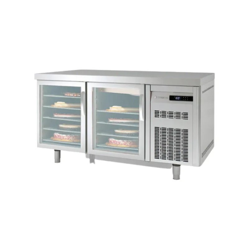 Meuble pâtissier 800 réfrigérée négative -15/-20°C gamme TOP - 2 portes vitrées -1495x800x850mm