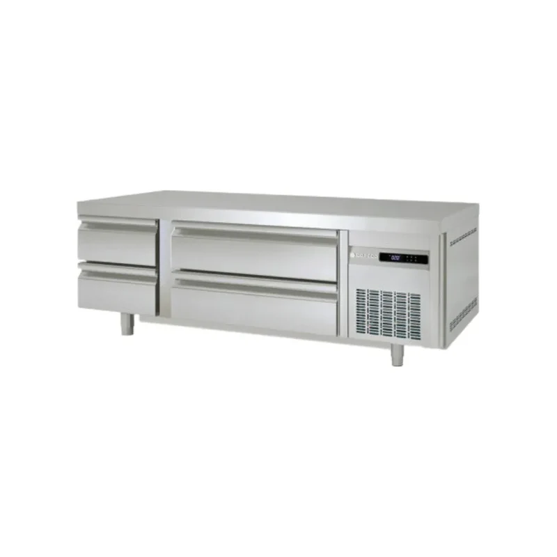 Soubassement réfrigérée positive -2/+8°C gamme TOP - 2 tiroirs GN 2/1 + GN 1/1 - 1660x700x600mm