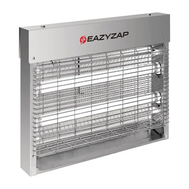 Destructeur d’insectes LED Eazyzap 30 m² 8W, acier inoxydable brossé, économe en énergie