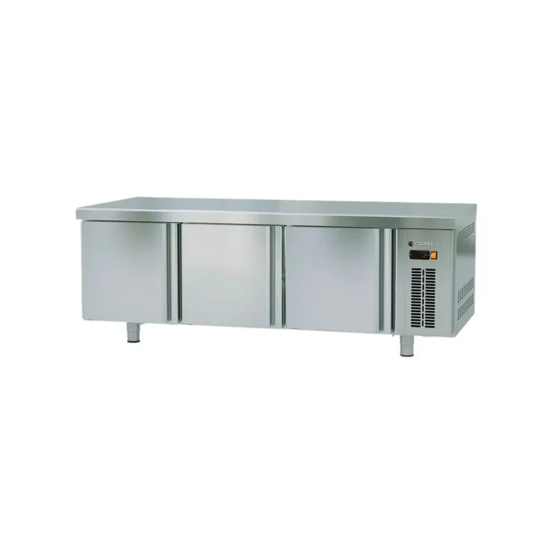 Soubassement réfrigérée positive -2/+8°C gamme TOP - 3 portes pleines - 1600x700x600mm