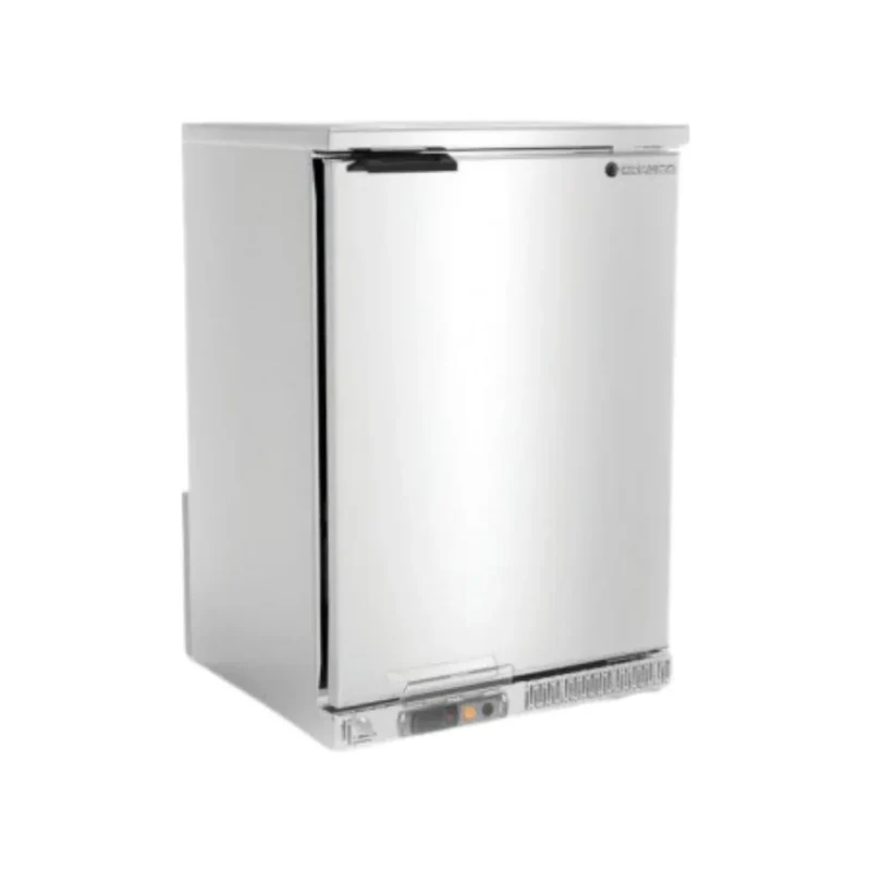Arrière bar en inox 1 porte pleine battante +2/+8°C