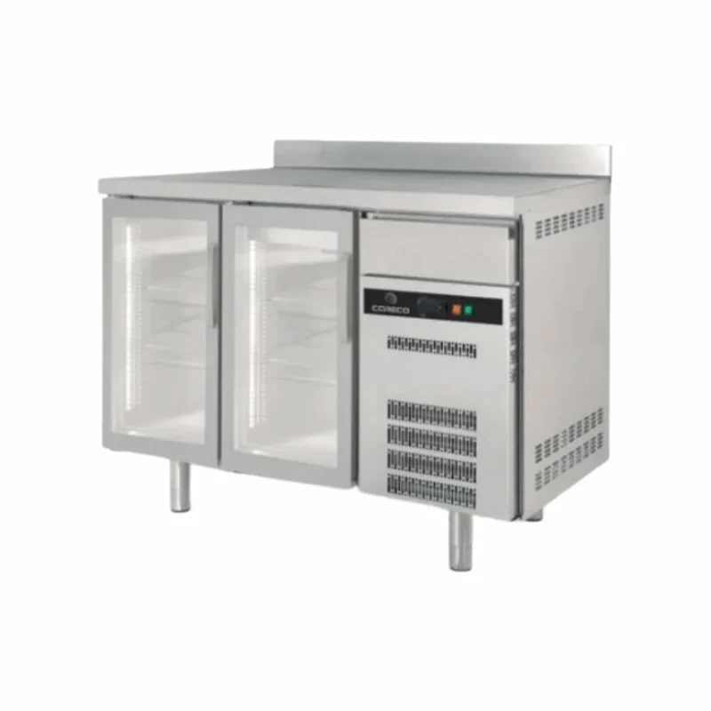 Arrière bar en inox 2 portes vitrées battantes +2/+8°C gamme Classic