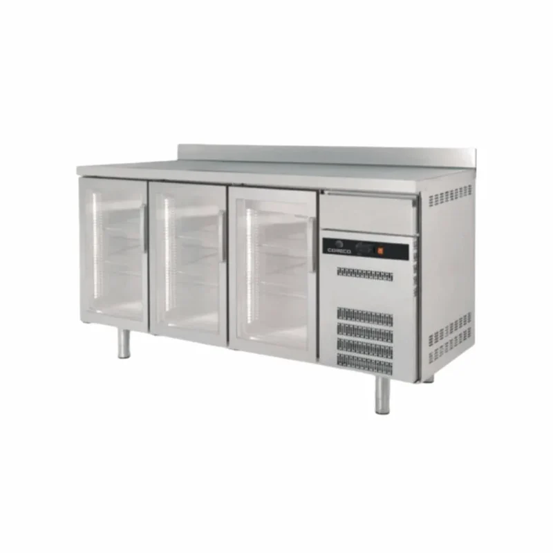 Arrière bar en inox 3 portes vitrées battantes +2/+8°C gamme Classic