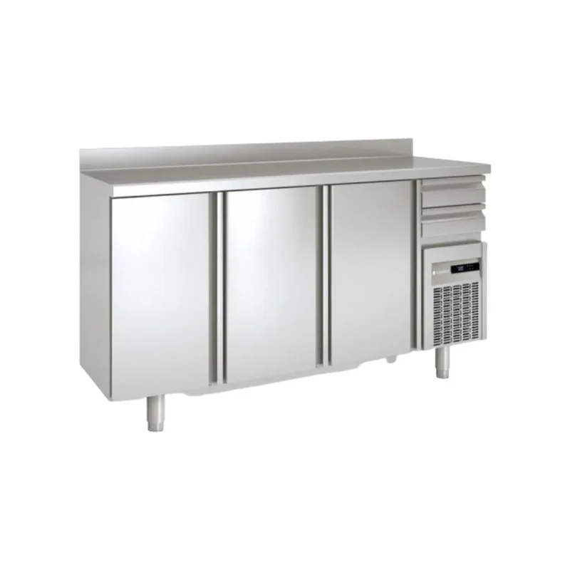 Arrière bar en inox 3 portes pleines battantes +2/+8°C gamme TOP