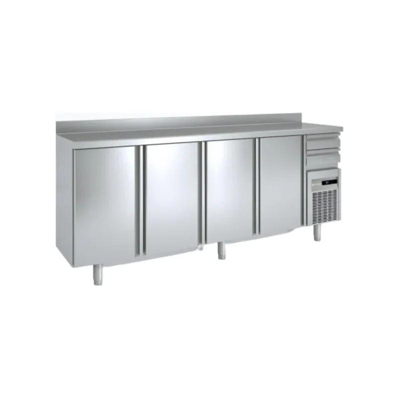 Arrière bar en inox 4 portes pleines battantes +2/+8°C gamme TOP