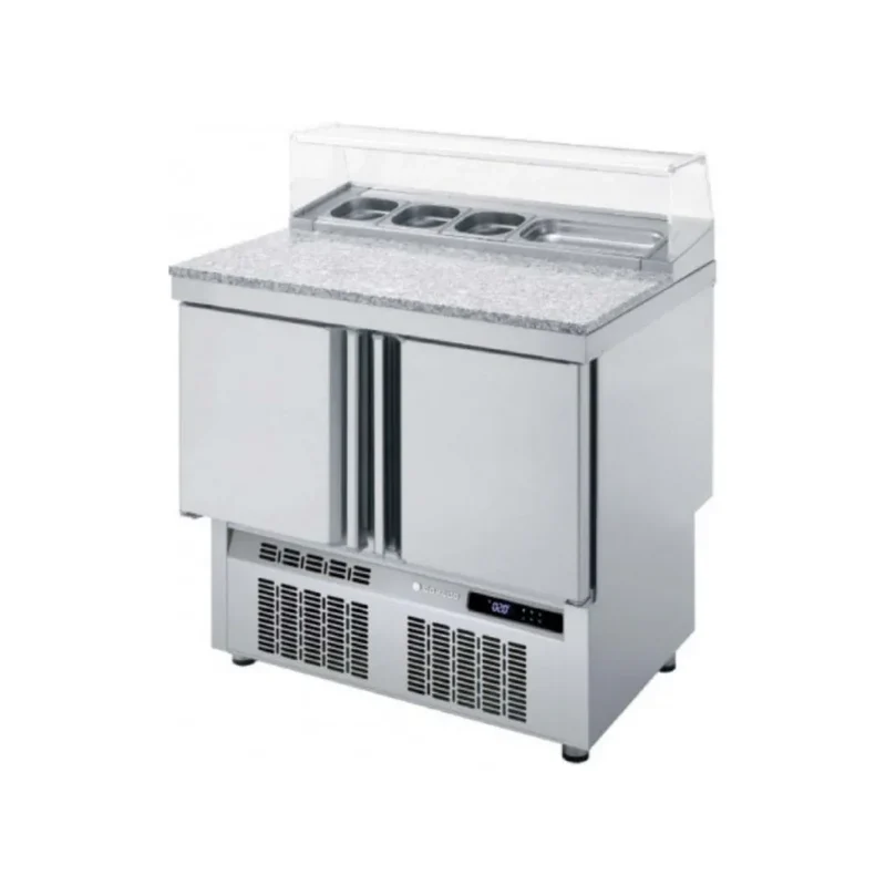Meuble saladette plan en granit GN 1/1 réfrigérée positive 0/+8°C gamme TOP