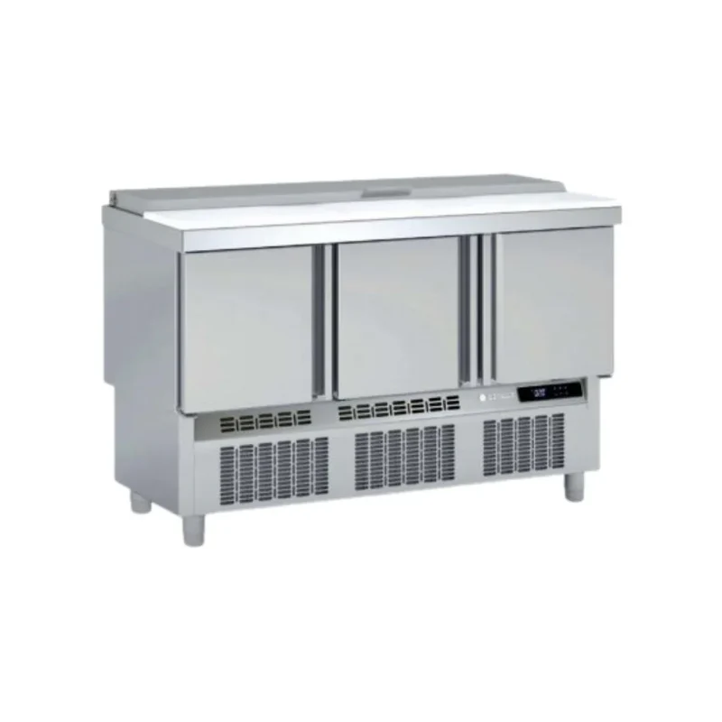 Meuble saladette plan en polyéthylène GN 1/1 réfrigérée positive 0/+8°C gamme TOP
