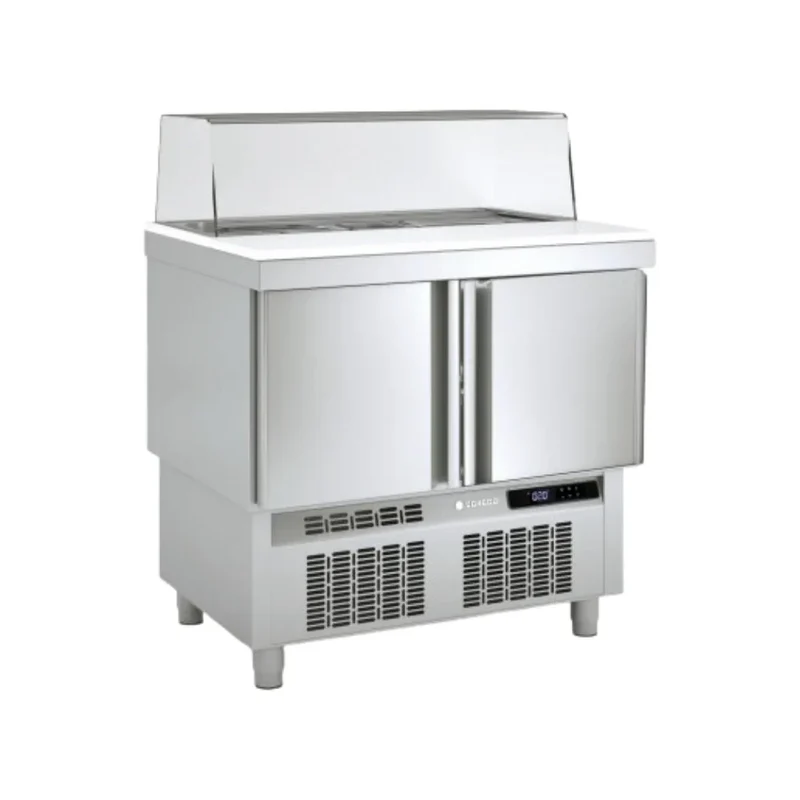 Meuble saladette vitré plan en polyéthylène GN 1/1 réfrigérée positive 0/+8°C gamme TOP