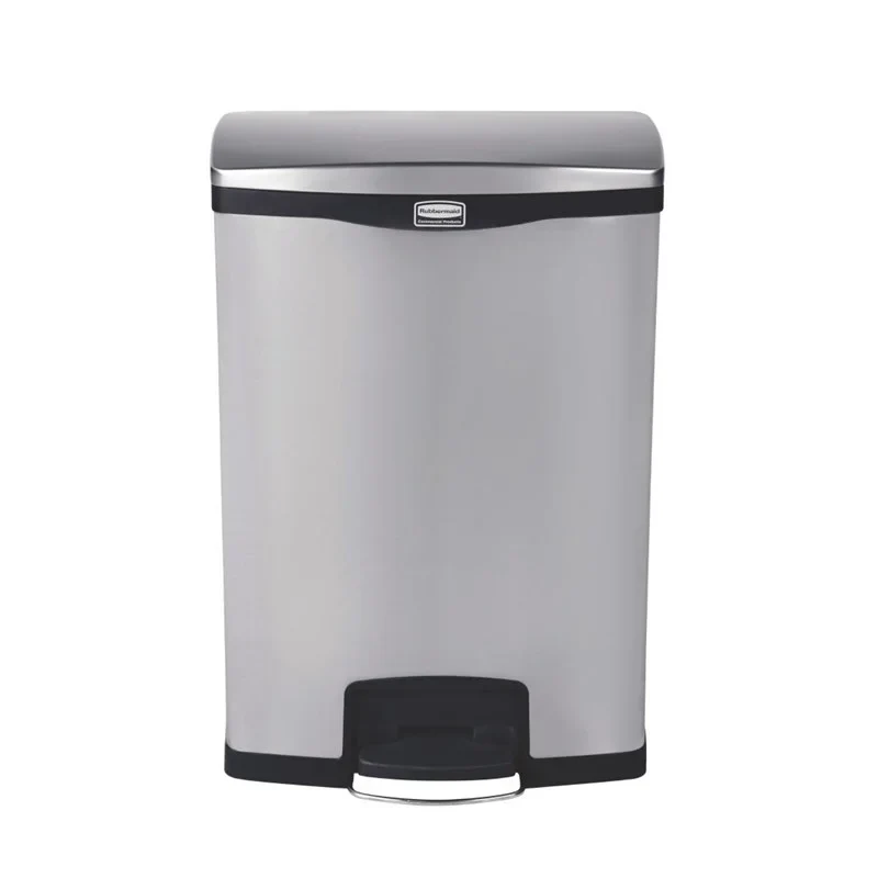 Rubbermaid Slim Jim Front Step poubelle à pédale en acier inoxydable 90L