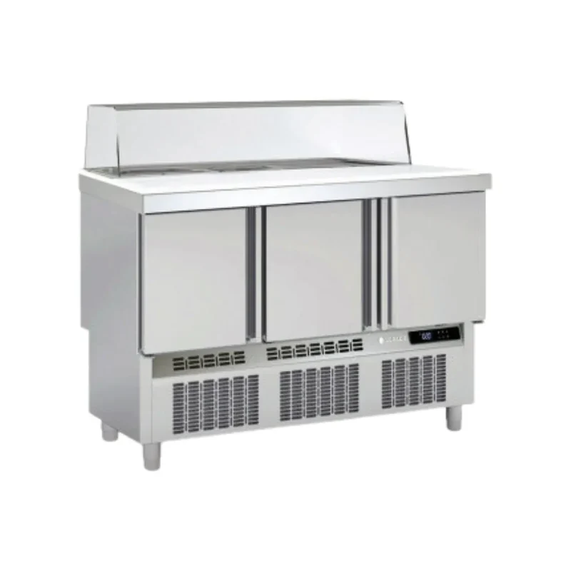 Meuble saladette vitré en polyéthylène GN 1/1 réfrigérée positive 0/+8°C gamme TOP