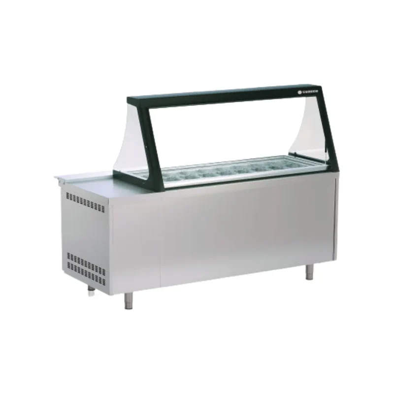 Meuble salade-bar avec vitre frontale rabattable réfrigérée positive 0/+8°C gamme TOP