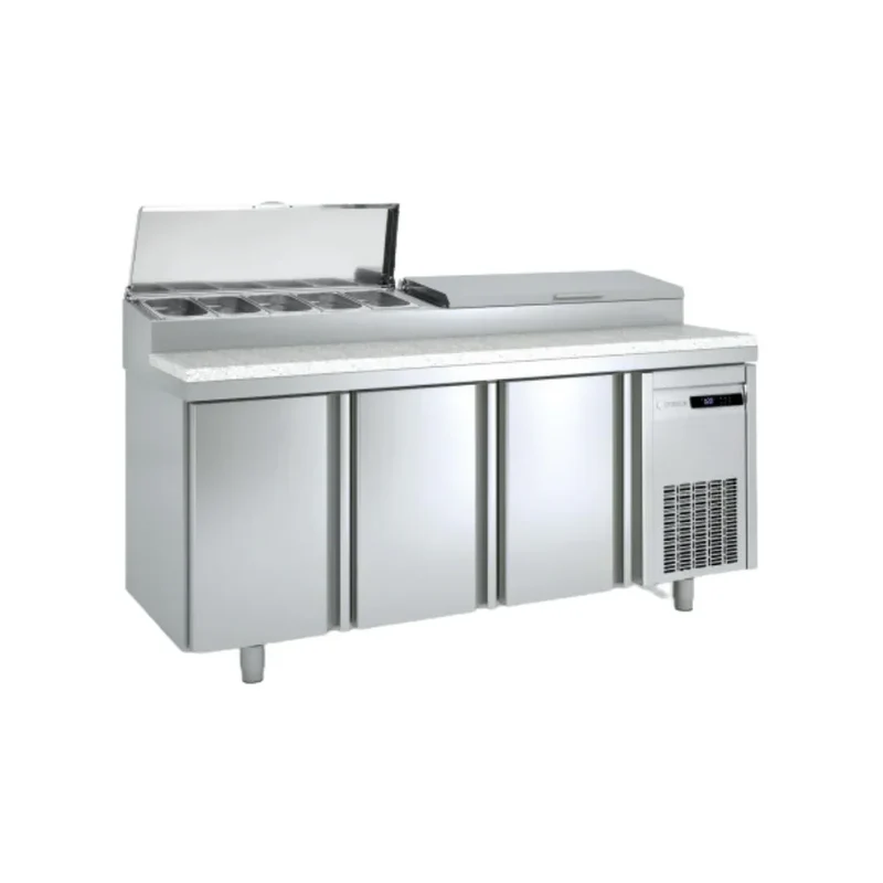 Meuble de préparation saladette bac GN 1/3 réfrigérée positive 0/+8°C gamme TOP - 3 portes