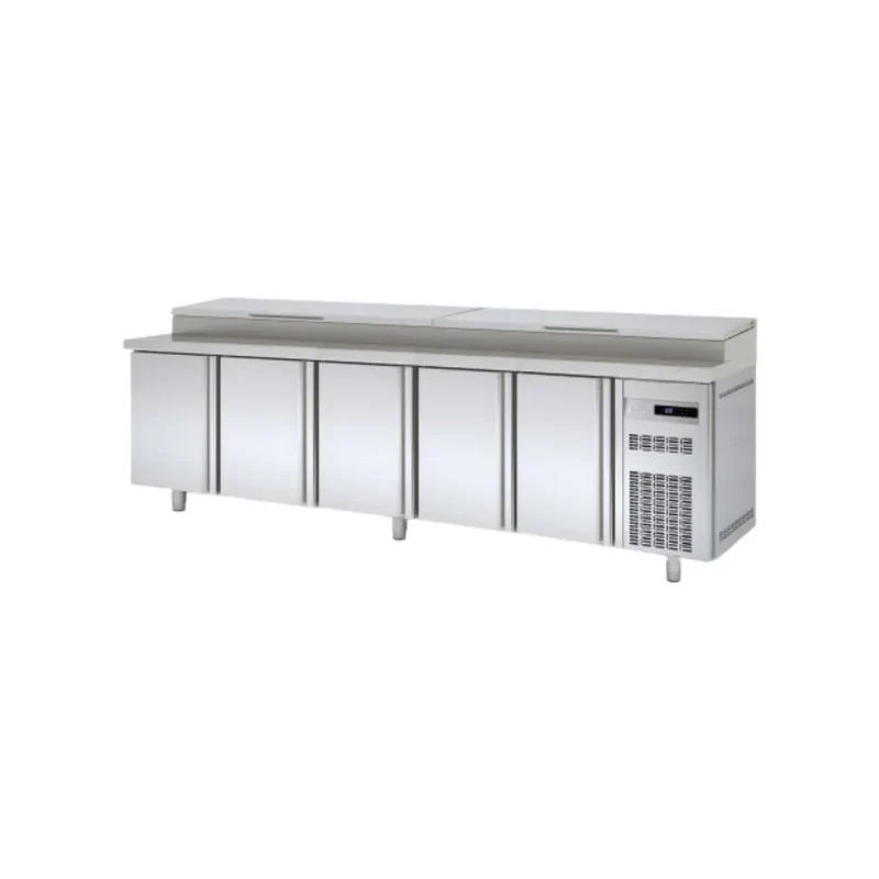 Meuble de préparation saladette bac GN 1/6 réfrigérée postivie 0/+8°C gamme TOP - 5 portes