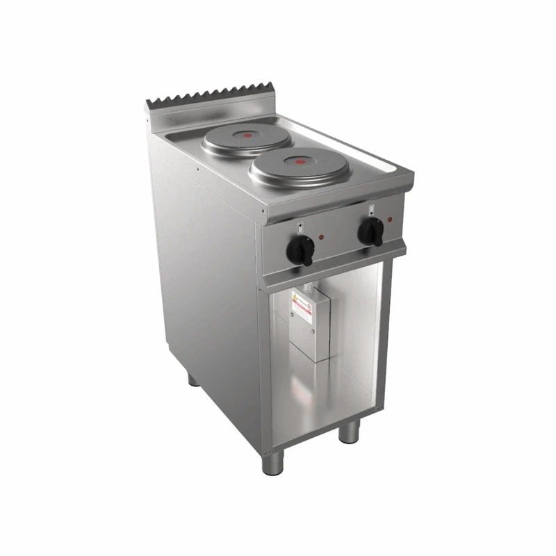 Cuisinière électrique 2 feux sur meuble ouvert