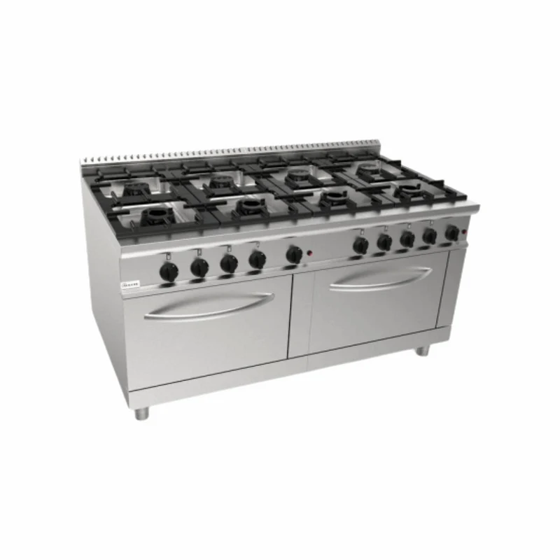 Cuisinière à gaz 8 feux sur 2 fours