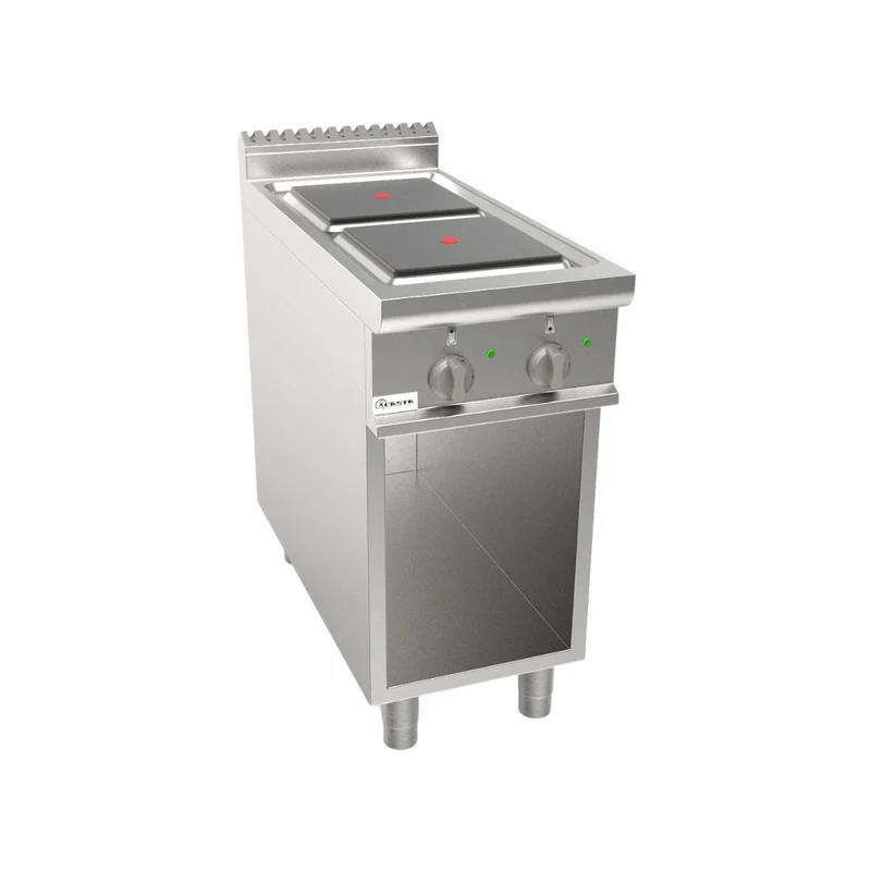 Cuisinière électrique 2 feux sur meuble ouvert