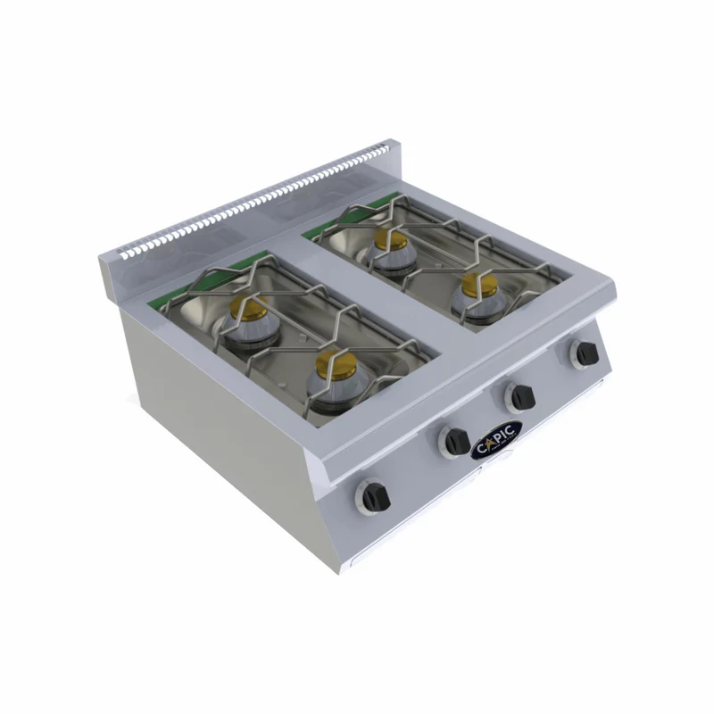 4 feux nus sous grille inox à poser